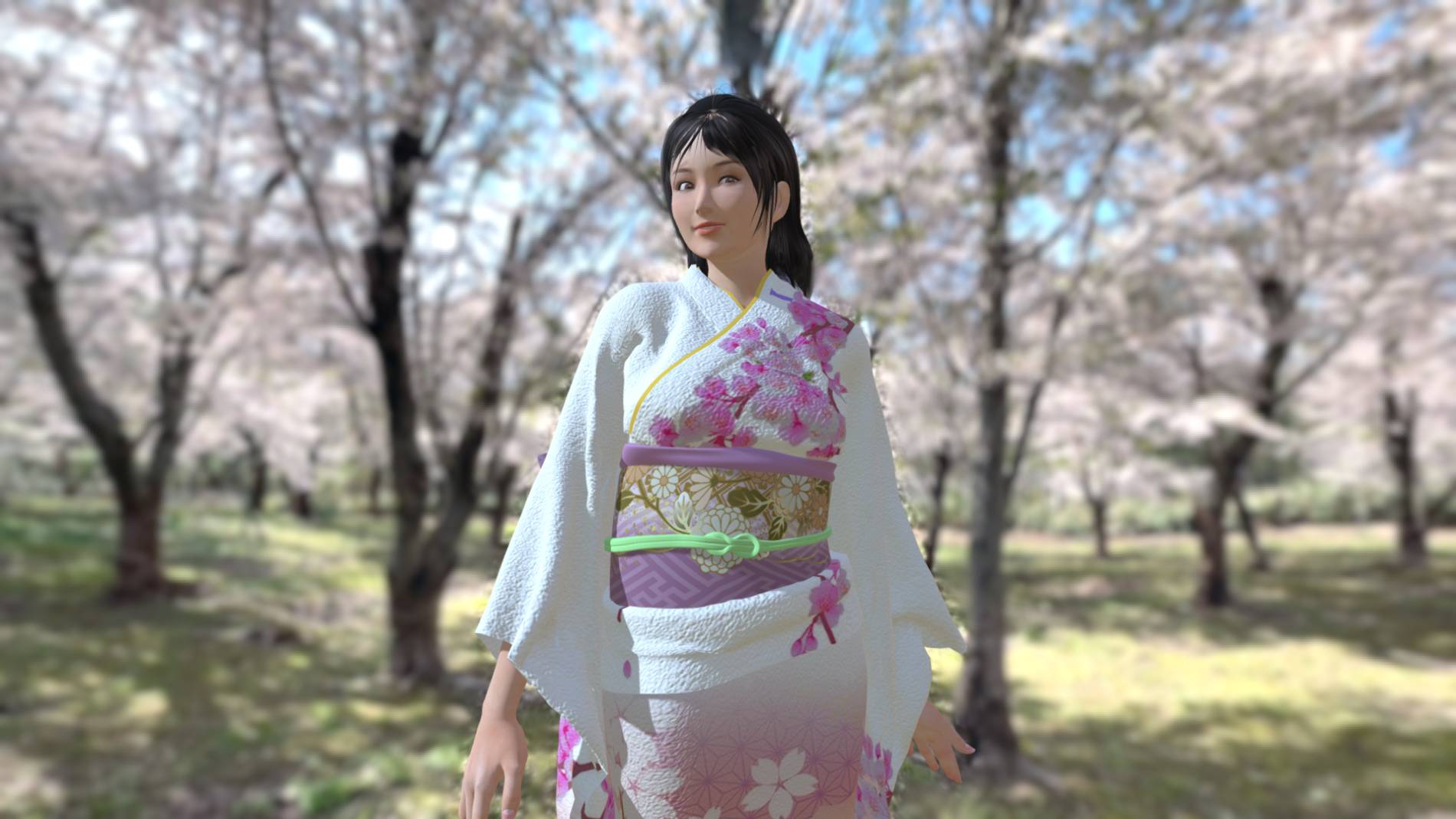 札幌近郊 桜の名所 石狩市 戸田墓苑 3Dモデル 360VR