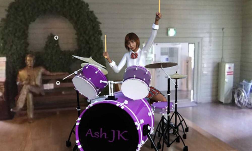 JK 360VR Tour Ash JK 札幌時計台 展示室 ドラムセット